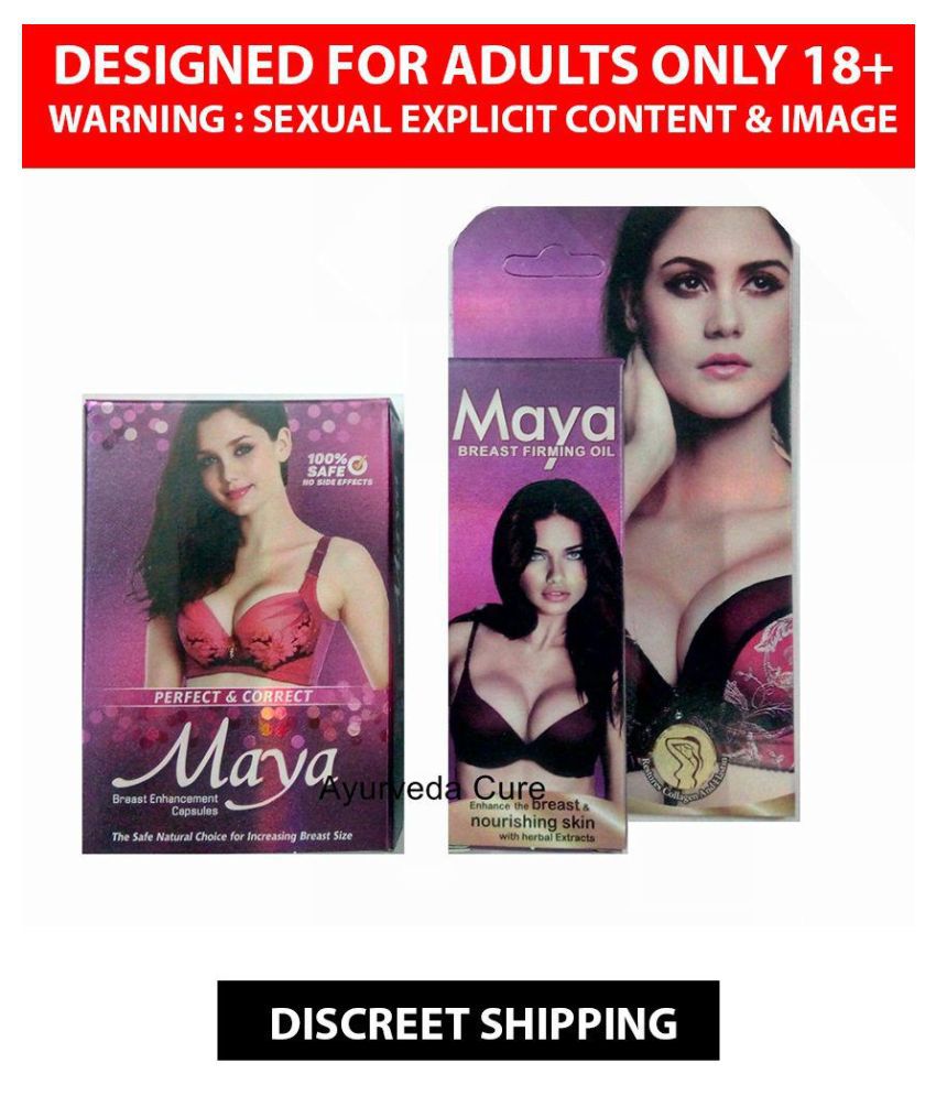 MAYA Breast Enlargement 30 Capsules + Maya Breast Firming and Tightening Oil 30 ML, Combo Pack for Women. ( 100% Herbal Products )