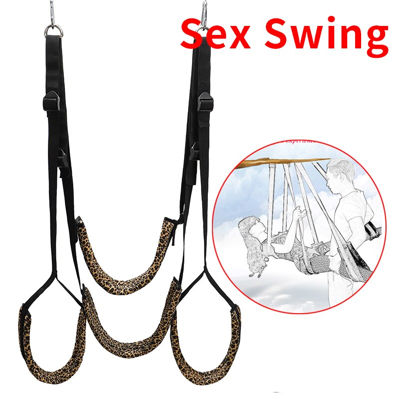 Sex Swing Soft Velveteen Material BDSM Bondage Set Door Swing Sex Erotic Toys for Couples Sex Furniture Upgraded version Woman